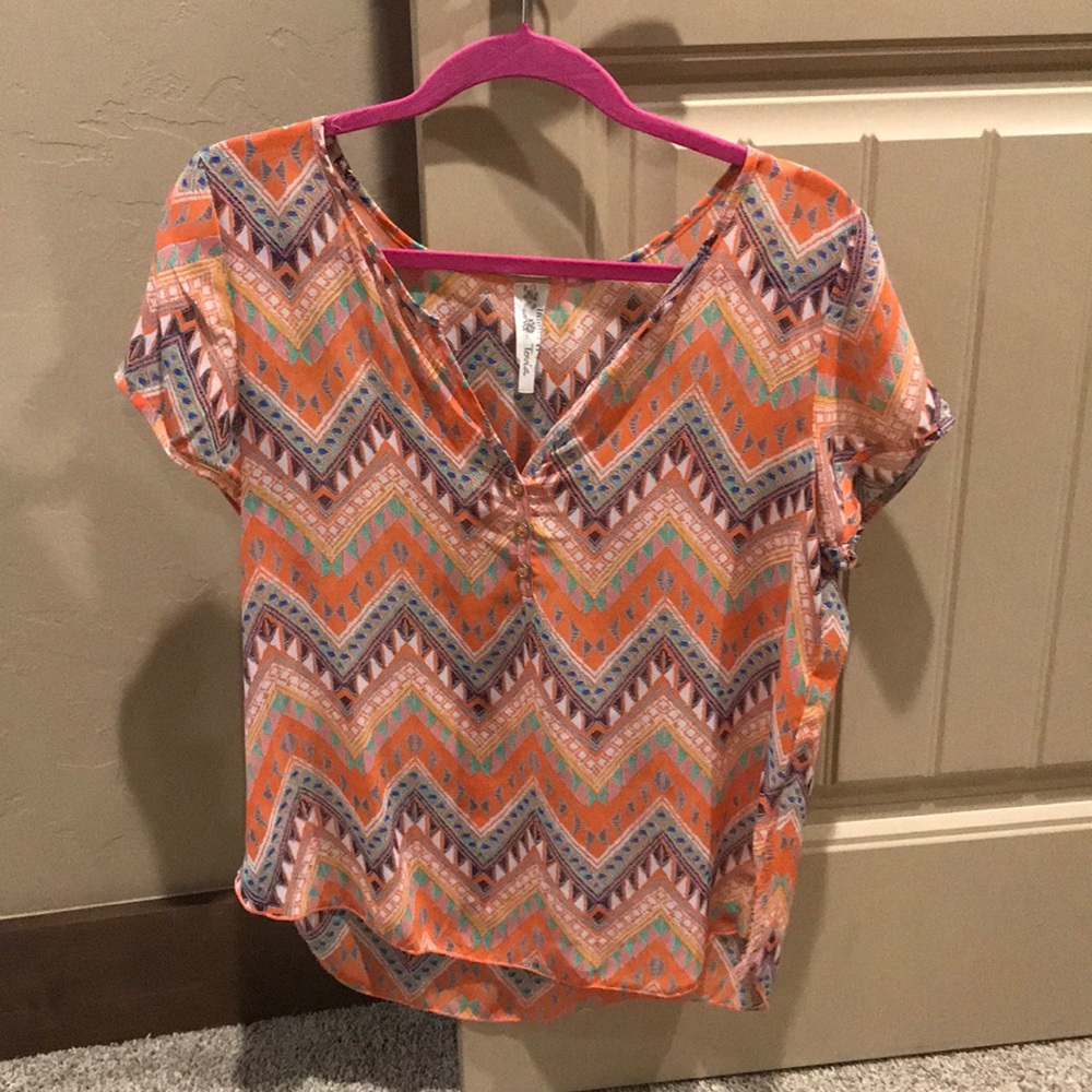 Aztec Blouse with Button Detail
